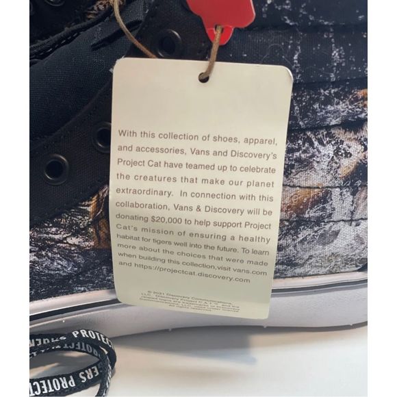 Vans Sneakers Sk8 Hi Comfycush Discovery Channel Project Cats Tigers Mens 10 New - Picture 8 of 12